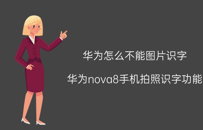 华为怎么不能图片识字 华为nova8手机拍照识字功能？